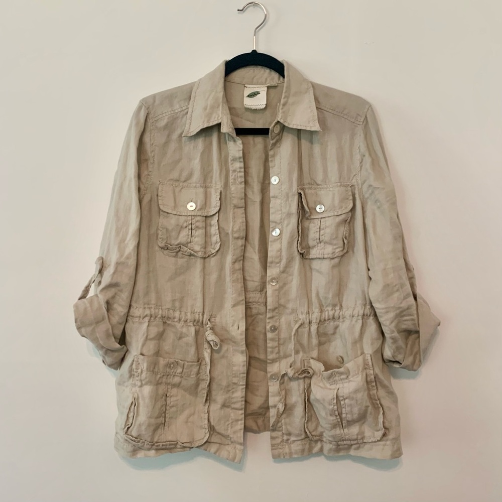 Nurture Khaki Linen Jacket